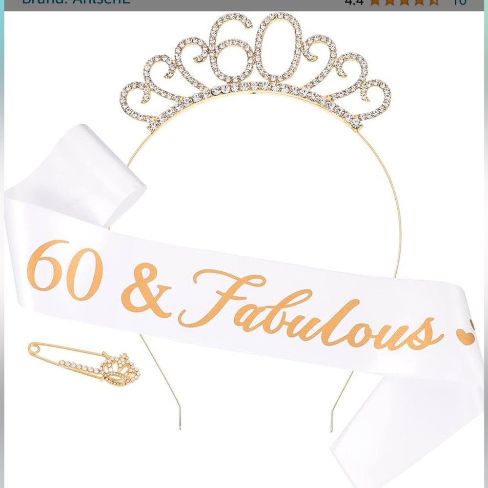 60 and Fabulous crown and sash NEW